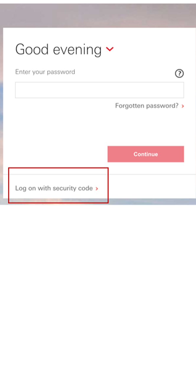 log on with security code