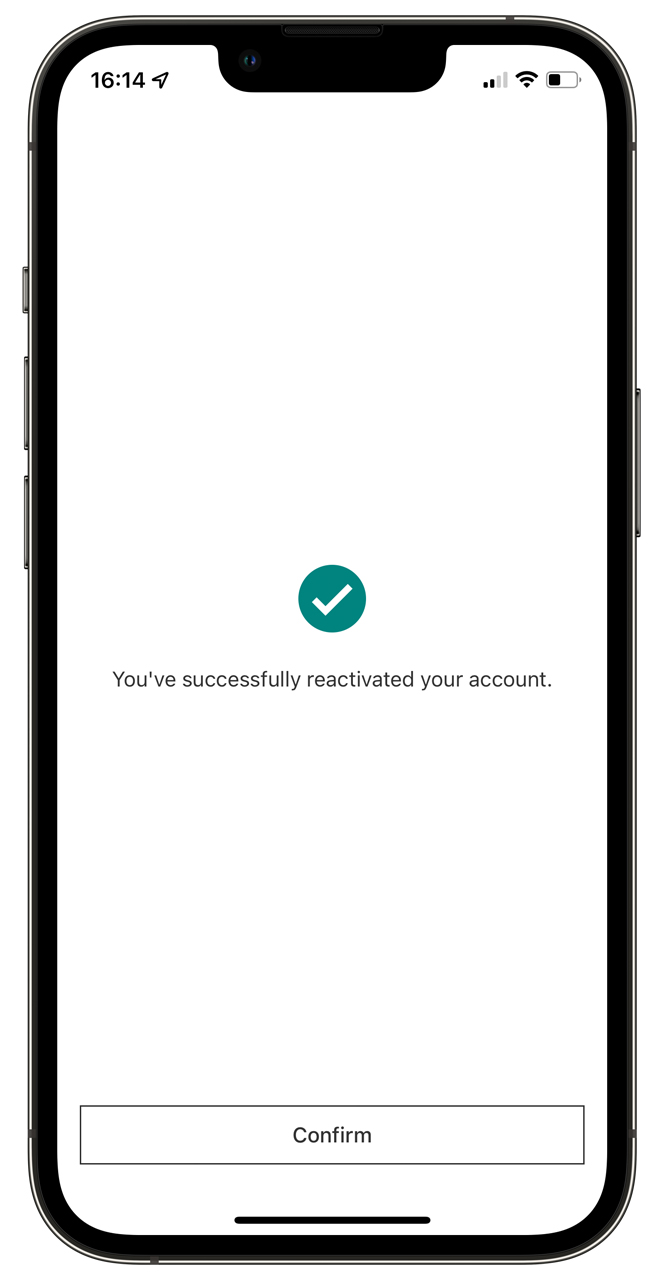 successful reactivated your account